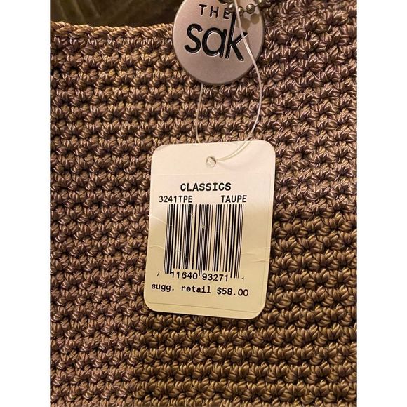 The SAK CLASSICS Taupe Crochet Shoulder Bag Purse NWT - Picture 11 of 11